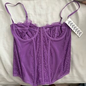 Out from Under modern love purple corset top from urban outfitters